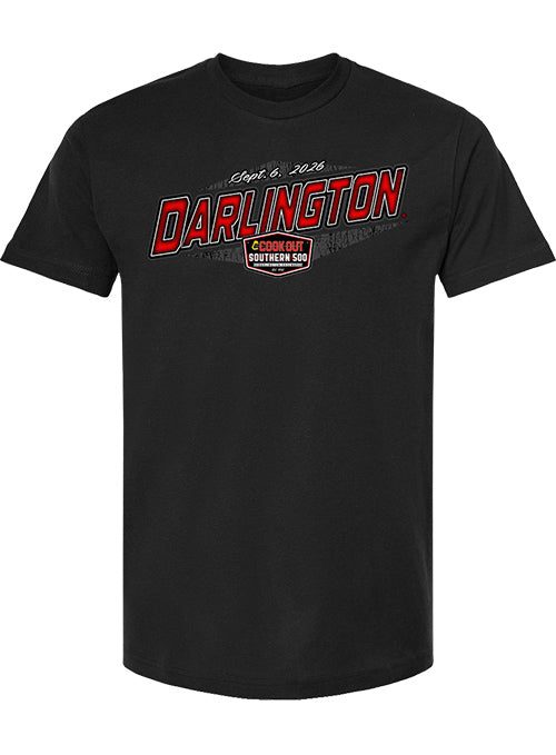 2026 Darlington Raceway Cook Out Southern 500 Ghost Car T-Shirt in Black - Front View