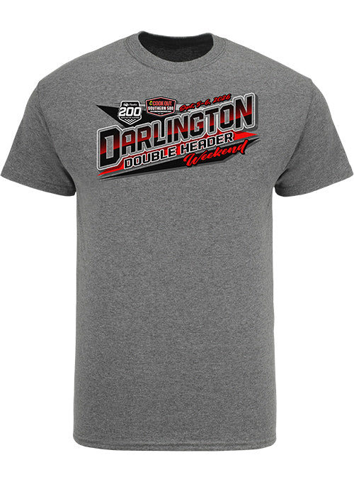 2026 Darlington Raceway Double Header Weekend T-Shirt in Grey - Front View