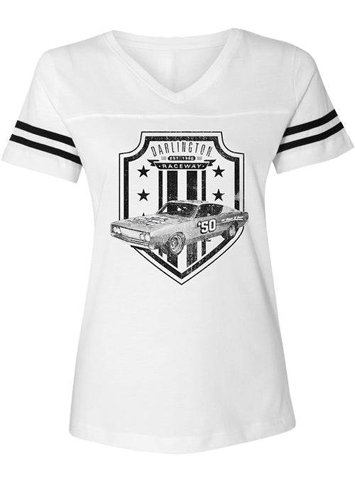 Dirt Track Racing It's Where I Was Raised Ladies' Jersey V-Neck T-Shirt