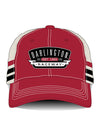 Darlington Retro Mesh Hat in Red and Grey - Front View