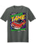 Darlington Raceway Retro Neon T-Shirt in Grey - Front View