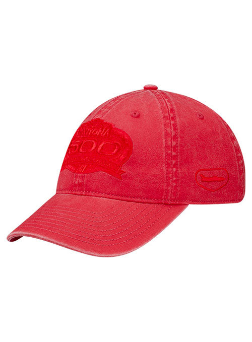 2024 Ladies Daytona 500 Garment Washed Hat in Red - Angled Left Side View