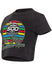 Ladies Daytona 500 NASCAR Prism Crop Top in Black - Front Left View
