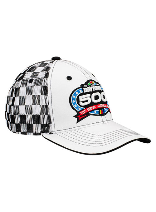 2024 Daytona 500 Checkered Hat in White - Angled Right Side View