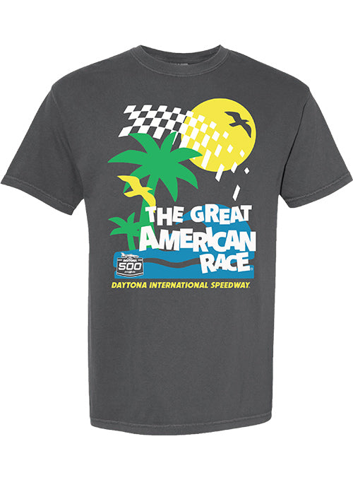 2026 Daytona 500 Great American Race T-Shirt In Grey - Front View