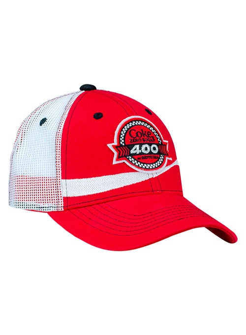 2023 Coke Zero 400 Felt Patch Hat in Red and White - Angled Right Side View