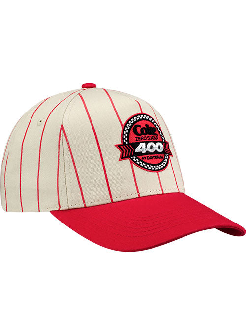 Coke 400 Pinstripe Hat in White - Front Right View