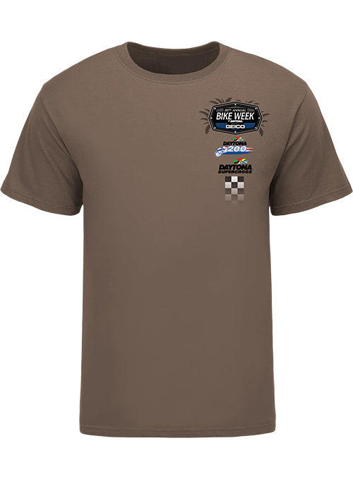 2026 Bike Week Daytona 200/Supercross T-Shirt In Brown - Front View