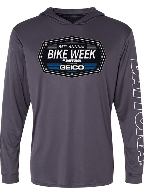 2026 Bike Week Logo Performance Hooded Long Sleeve