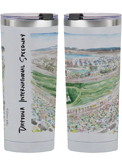 Daytona International Speedway Hand Painted 20 oz Tumbler - Front and Back View