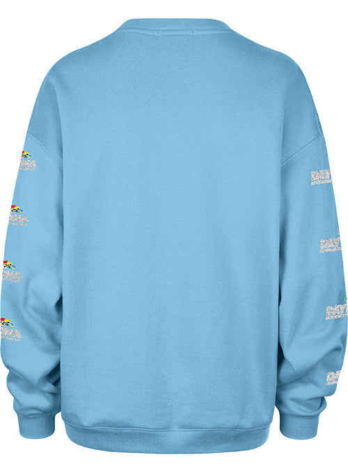 Ladies Daytona International Speedway Oversized Crewneck in Blue - Back View