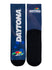 Daytona International Speedway Flow Socks in Blue - Front and back View