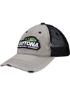 Daytona Distressed Slouch Hat in Grey and Black - Angled Left Side View