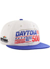 Daytona 500 Fieldstone Captain Hat In White, Blue & Red - Front Right View