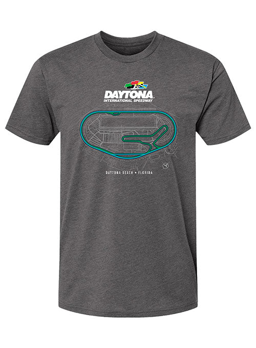 Daytona Track Outline T-Shirt in Grey - Front View