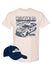 Daytona Blueprint Hat/Tee Combo - Front View of Shirt, Angled Right Side View of Hat
