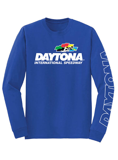 Daytona International Long Sleeve T-Shirt in Blue - Front View