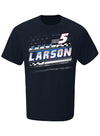 Kyle Larson Name & Number T-Shirt in Black - Front View