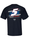 Kyle Larson Name & Number T-Shirt in Black - Back View
