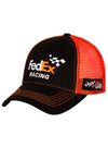 Denny Hamlin FedEx Mesh Hat in Black and Orange - Angled Left Side View