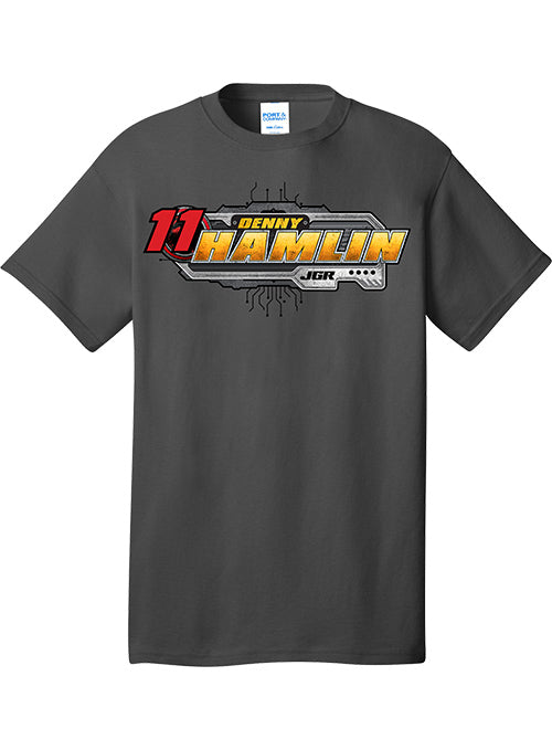 2026 Denny Hamlin Race Day Ready Tee in Grey - Front View