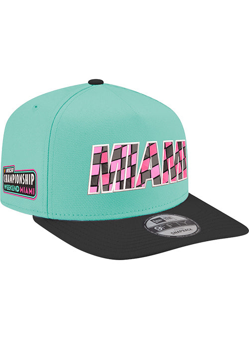 2026 Homestead Championship Weekend 950AF Checkered Miami Hat by New Era in Green - Front Right View