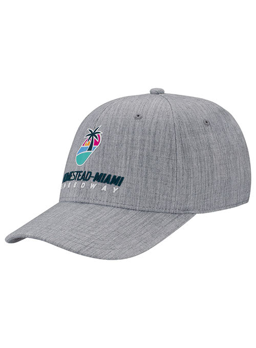Homestead-Miami Logo Flex-Fit Hat in Grey - Angled Left Side View