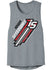 2026 Ladies Iowa Speedway Collegiate Tank Top in Grey - Front View