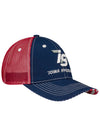 Iowa Tonal Americana Hat in Blue and Red - Angled Right Side View