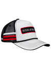 Iowa Patch Rope Hat in White, Black and Red - Angled Right Side View