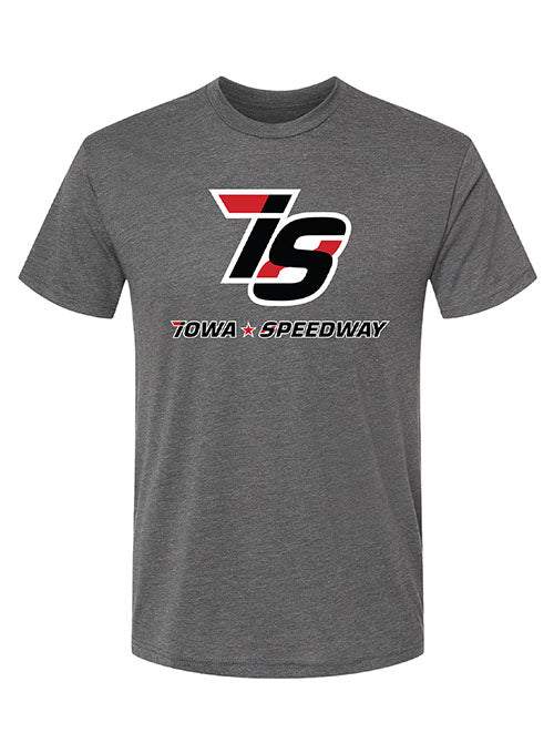 Iowa Speedway Track Logo T-Shirt in Grey - Front View