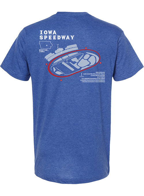 Iowa Track Designs Iowa Speedway Track Outline T-Shirt | Pit Shop Official Gear