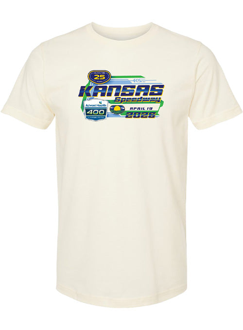 2026 Kansas Speedway Event T-Shirt in White - Front view