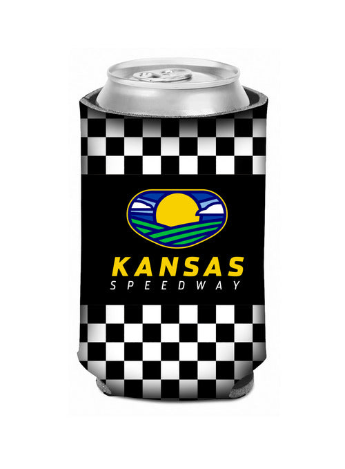 Kansas Speedway 12 oz Checkered Can Cooler