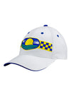 Kansas Checkered Hat in White - Angled Left Side View