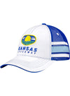 Kansas Speedway Striped Meshback Hat in White - Front left view