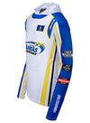 Kansas Firesuit Sublimated Hooded Long Sleeve T-Shirt in White - Angled Left Side View