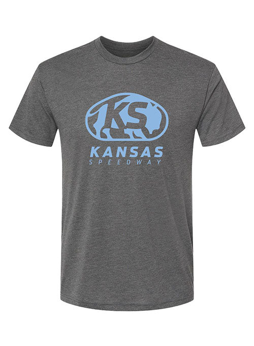Kansas Speedway Bison Tri-Blend T-Shirt in Grey - Front View