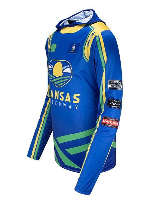 Kansas Speedway Long Sleeve Sublimated Hoodie - Angled Left Side View