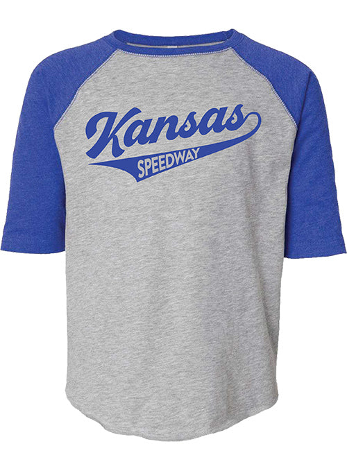 Youth Kansas Speedway Tailsweep Baseball Raglan T-Shirt