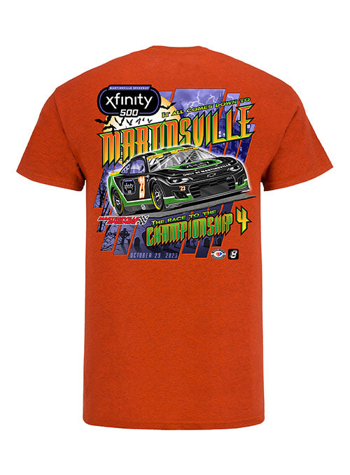 2023 NASCAR Cup Series Playoff at Martinsville Event T-Shirt in Orange - Back View