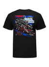 Martinsville Speedway 2023 ValleyStar 300 Black Ghost car T-Shirt in Black - Back View