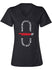 Ladies Martinsville Speedway Collegiate Track Outline Tee in Black - Front View