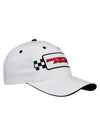 Martinsville Checkered Patch Hat in White - Angled Right Side View