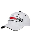 Martinsville Checkered Patch Hat in White - Angled Left Side View