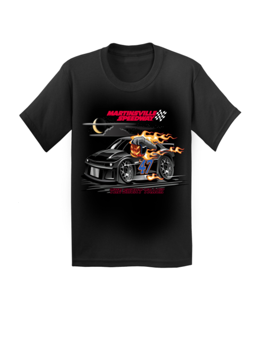 Youth Martinsville Ghost Car Tee - Front View