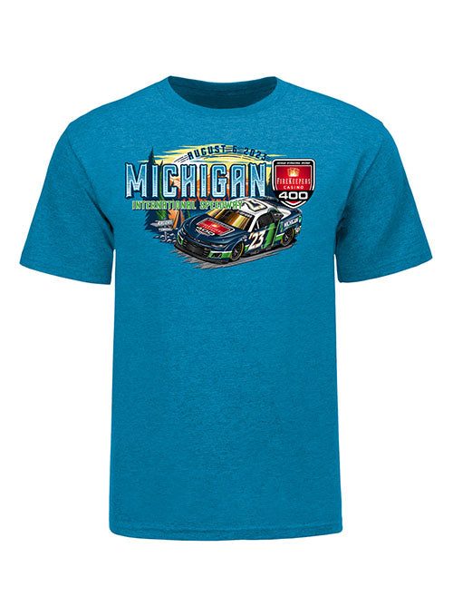 2023 Firekeepers Casino 400 Event T-Shirt in Blue - Front View
