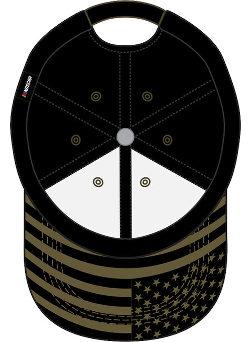 Michigan International Speedway Military Americana Hat in Black - interior View