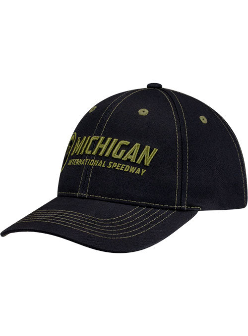 Michigan International Speedway Military Americana Hat in Black - Front Left View
