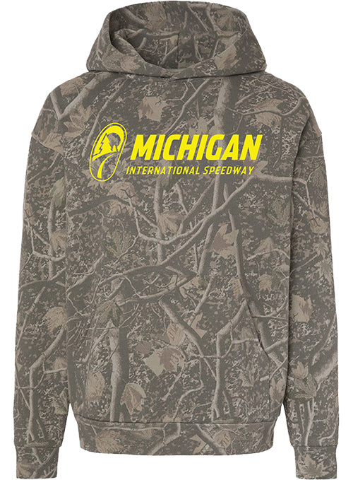 Michigan International Speedway Logo Camo Hoodie in Camo - Front view